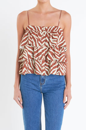 ENGLISH FACTORY - Zebra Print Sleeveless Top - TOPS available at Objectrare