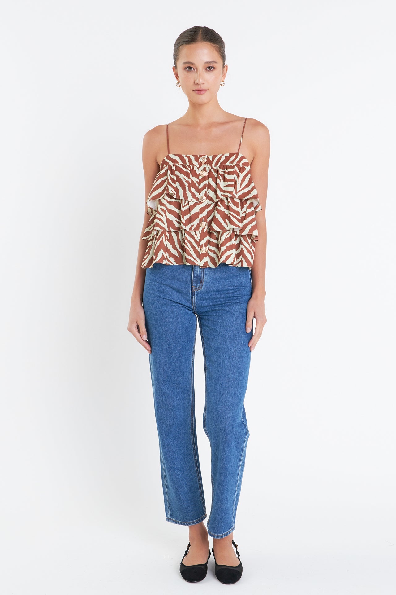 ENGLISH FACTORY - Zebra Print Sleeveless Top - TOPS available at Objectrare