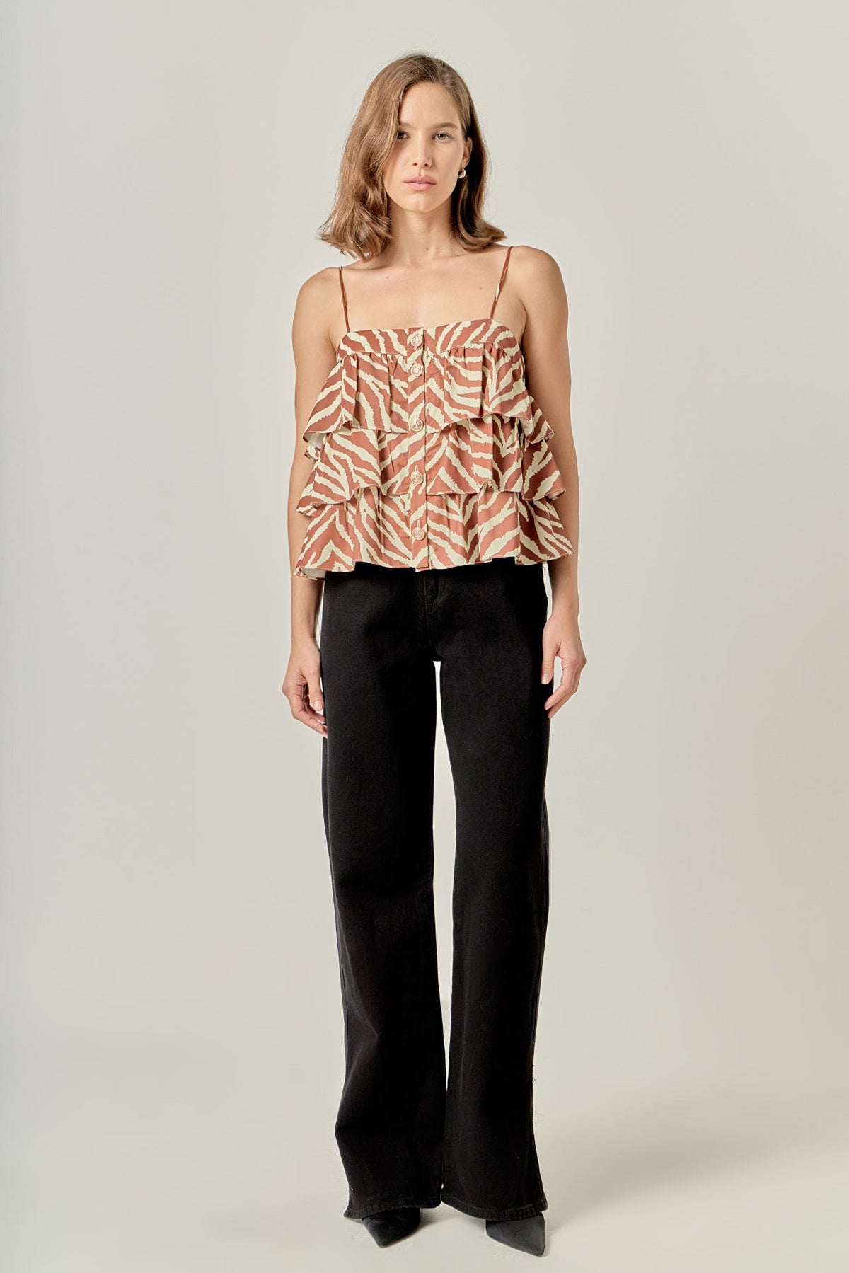 ENGLISH FACTORY - Zebra Print Sleeveless Top - TOPS available at Objectrare