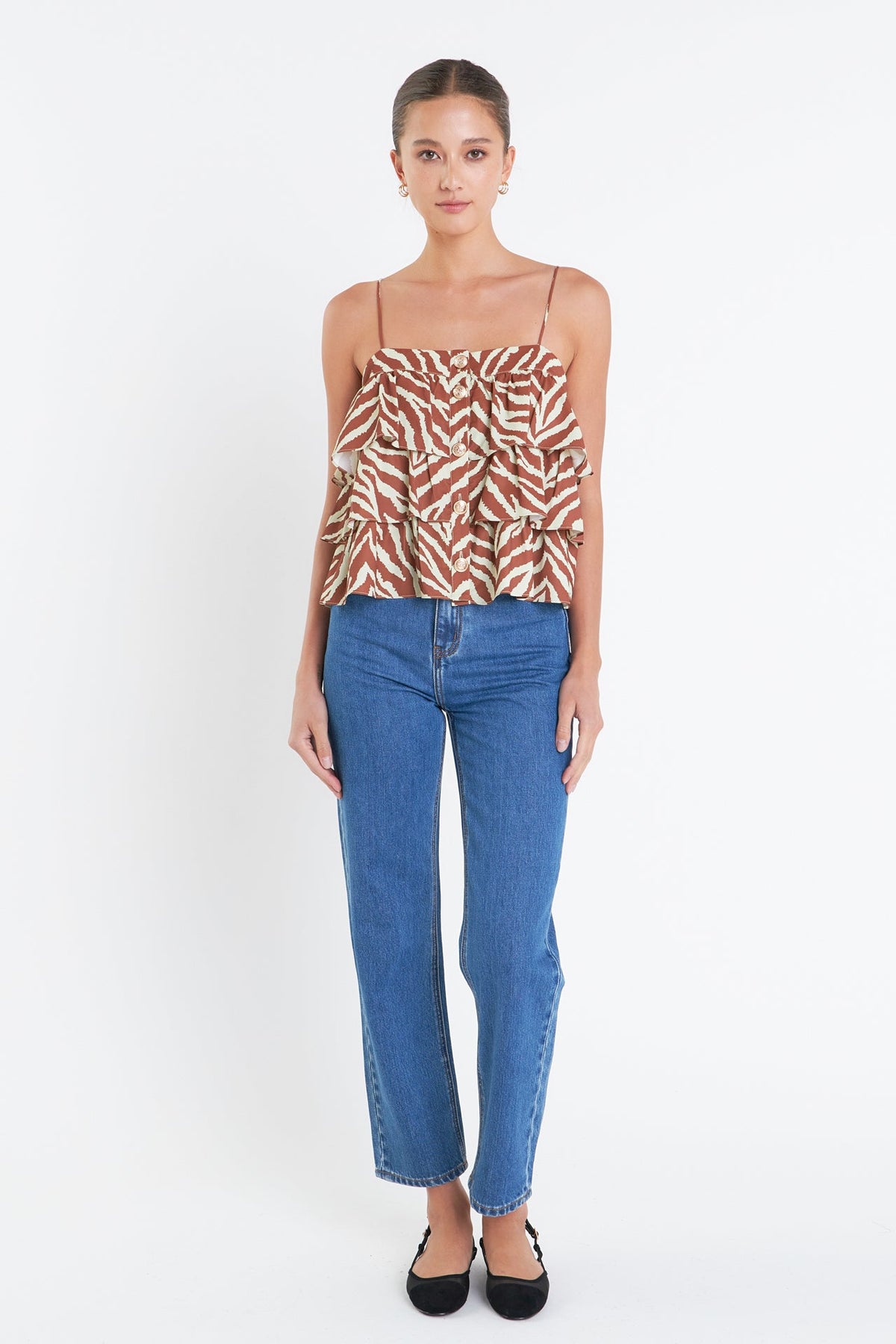 Zebra Print Sleeveless Top