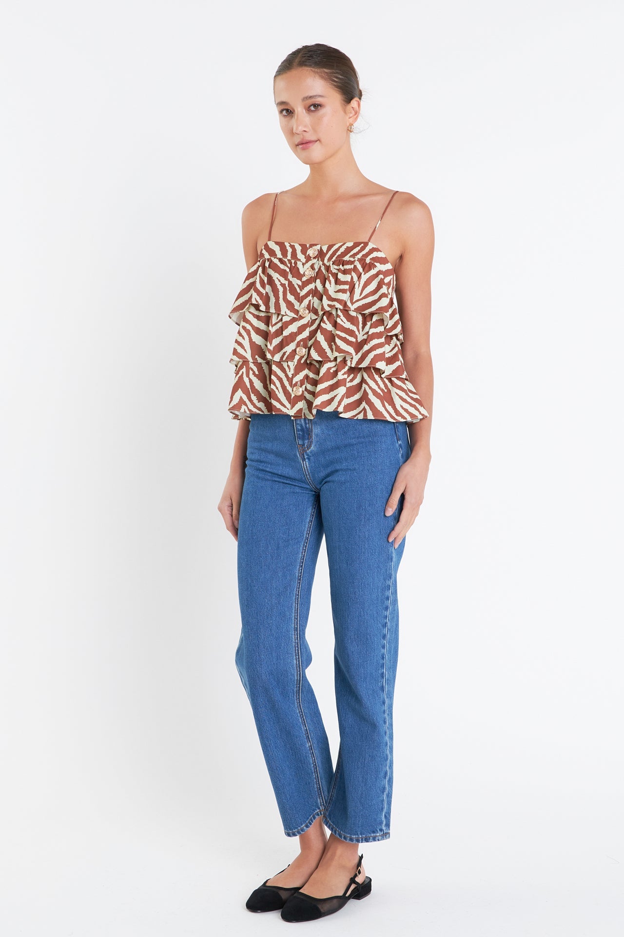 ENGLISH FACTORY - Zebra Print Sleeveless Top - TOPS available at Objectrare