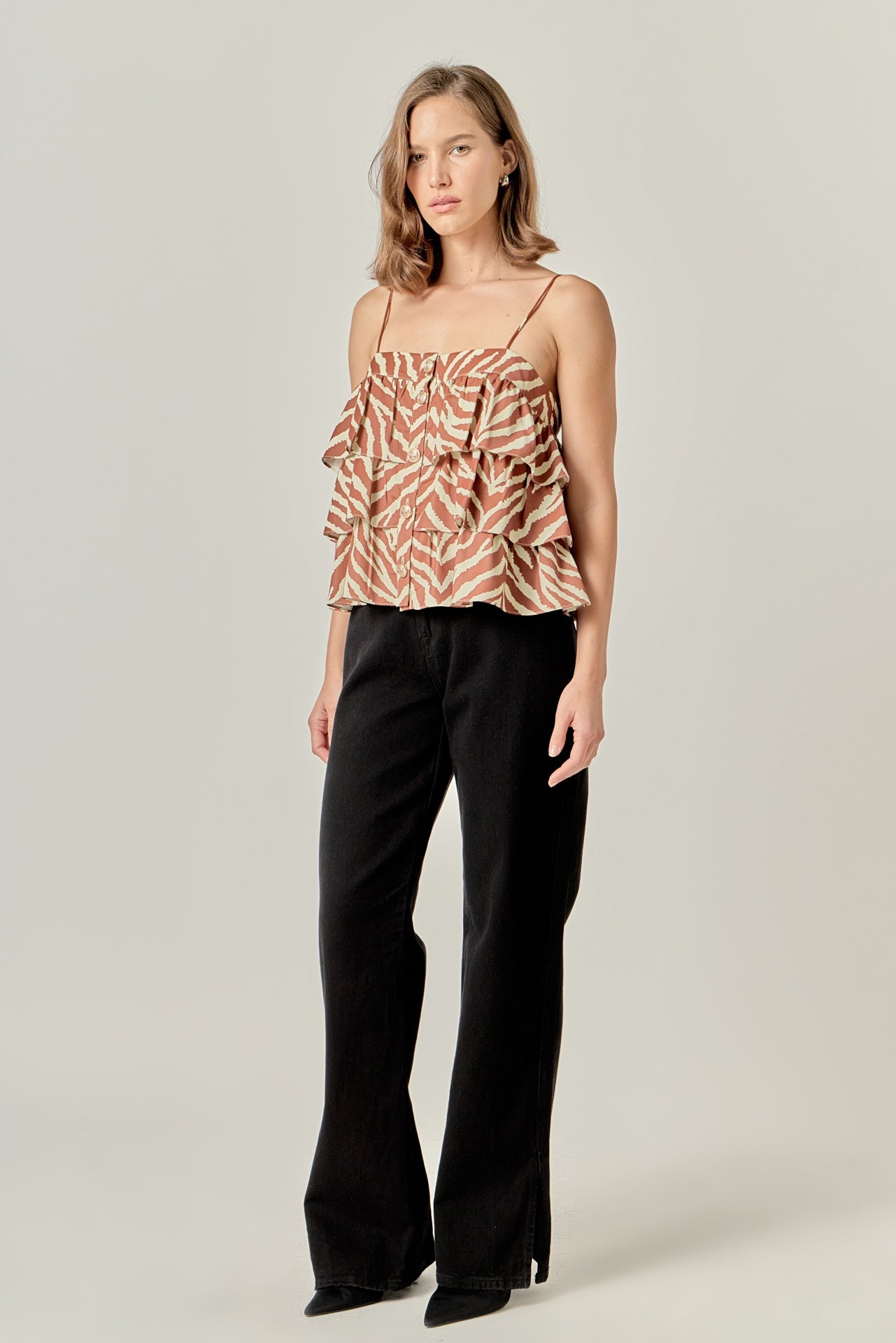 ENGLISH FACTORY - Zebra Print Sleeveless Top - TOPS available at Objectrare