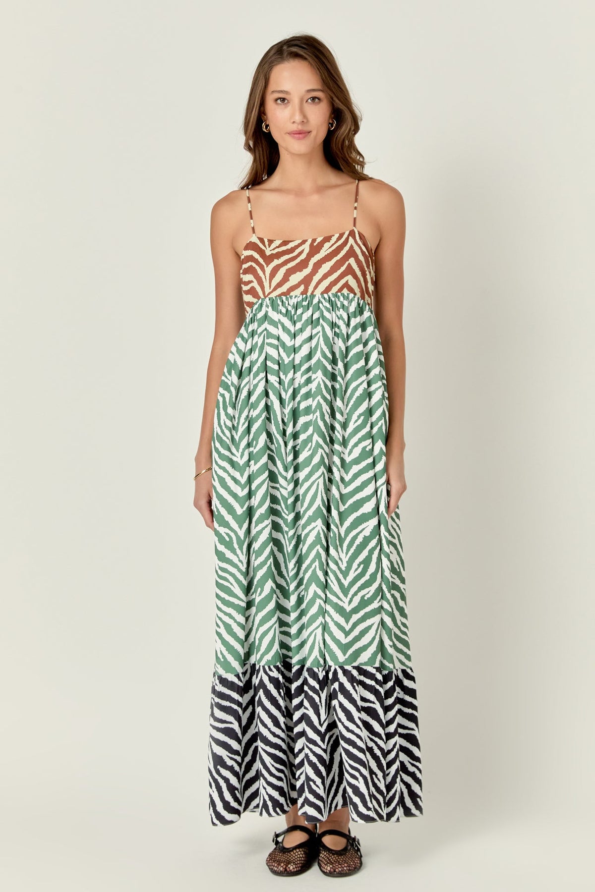 ENGLISH FACTORY - English Factory - Zebra Print Colorblocked Maxi Dress - DRESSES available at Objectrare