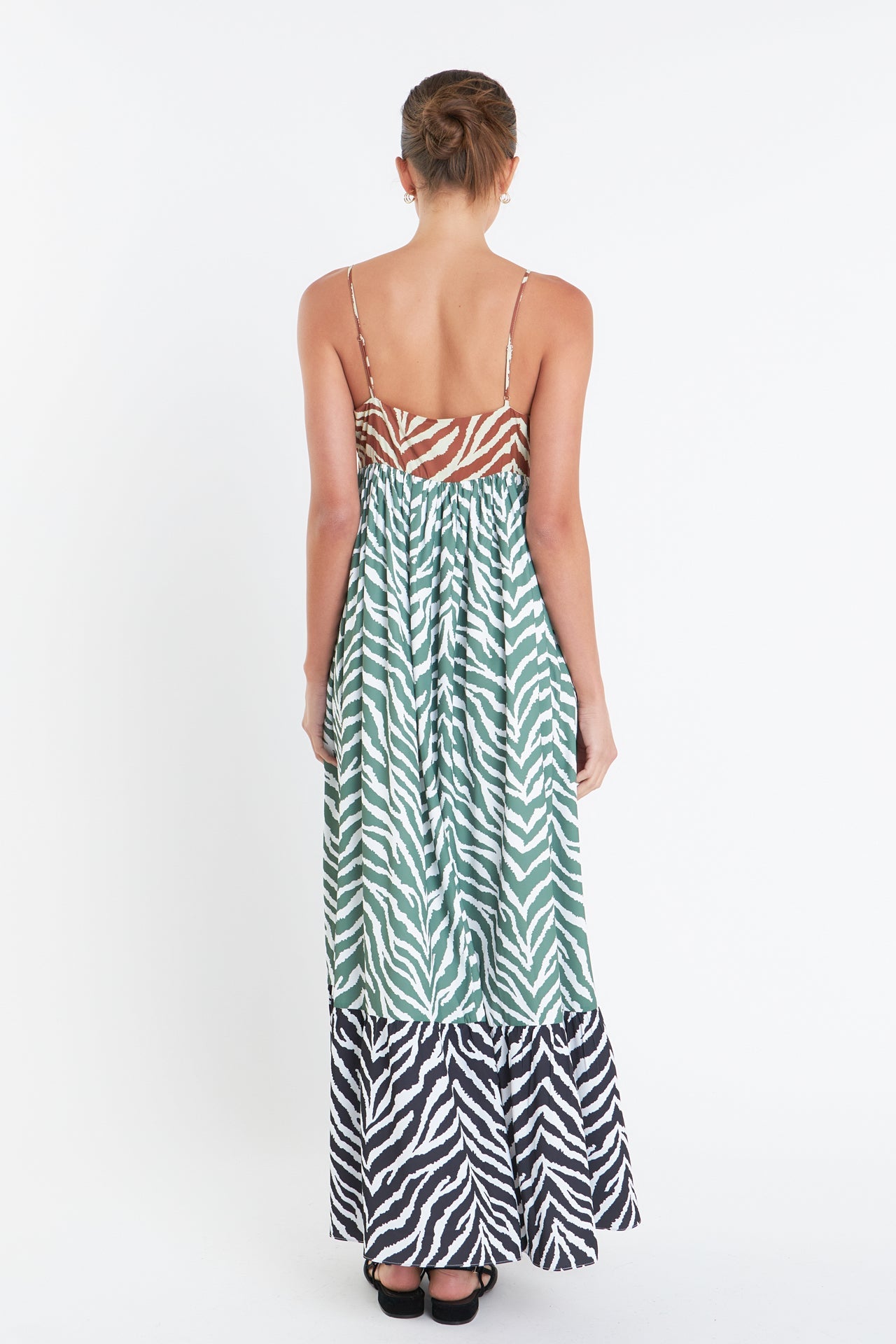 ENGLISH FACTORY - Zebra Print Colorblocked Maxi Dress - DRESSES available at Objectrare