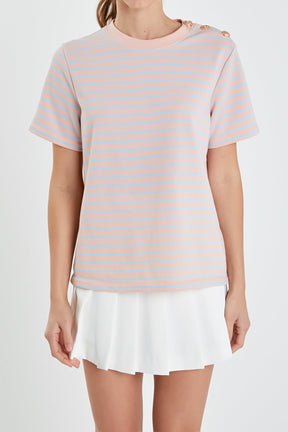 ENGLISH FACTORY - English Factory - Striped Jersey T-shirt - T-SHIRTS available at Objectrare