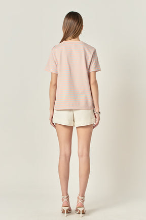ENGLISH FACTORY - Striped Jersey T-shirt - T-SHIRTS available at Objectrare