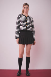 ENGLISH FACTORY - English Factory - Sequin Striped Knit Cardigan - CARDIGANS available at Objectrare