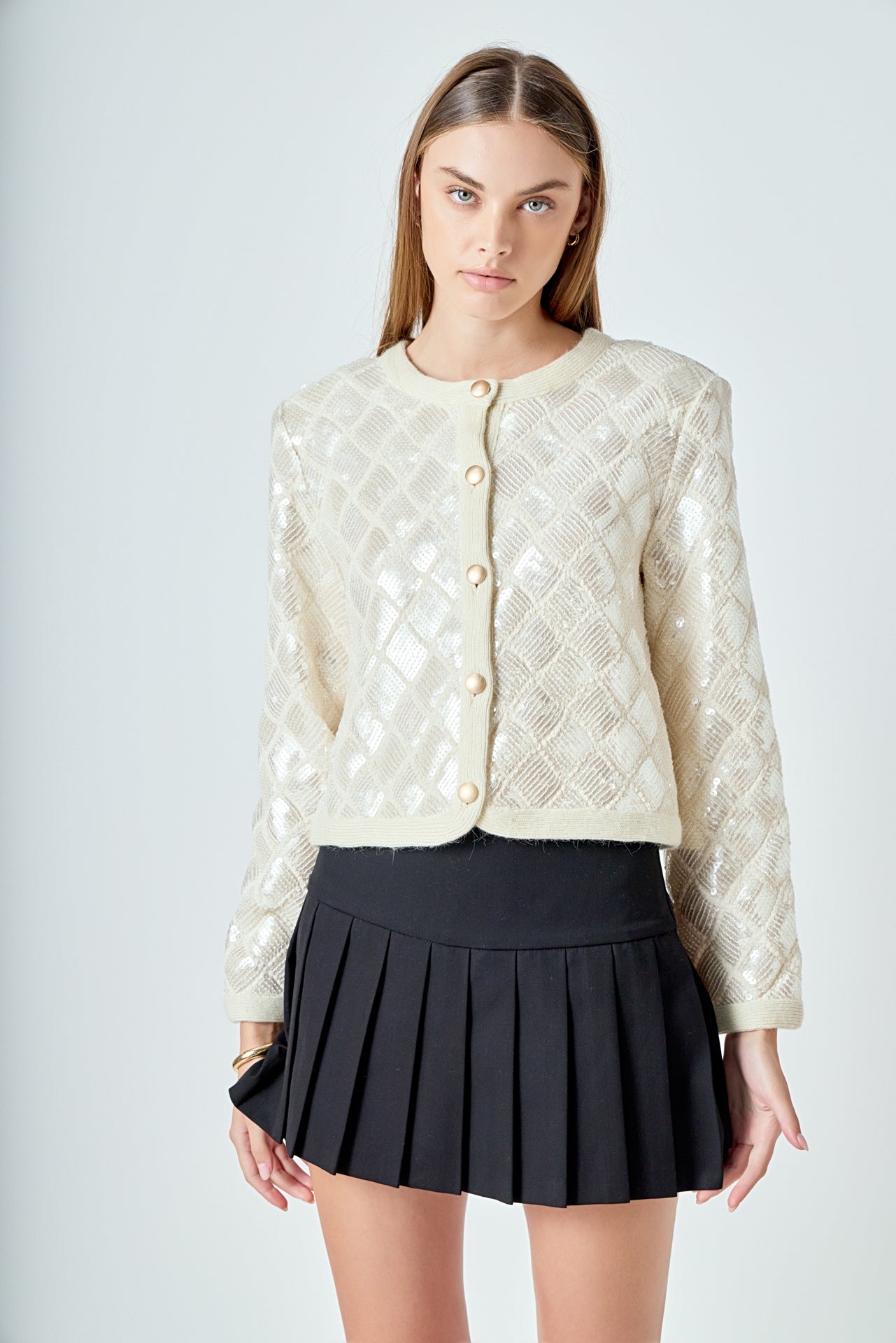 ENDLESS ROSE - Sequined Patchwork Crochet Jacket - JACKETS available at Objectrare