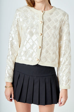 ENDLESS ROSE - Sequined Patchwork Crochet Jacket - JACKETS available at Objectrare