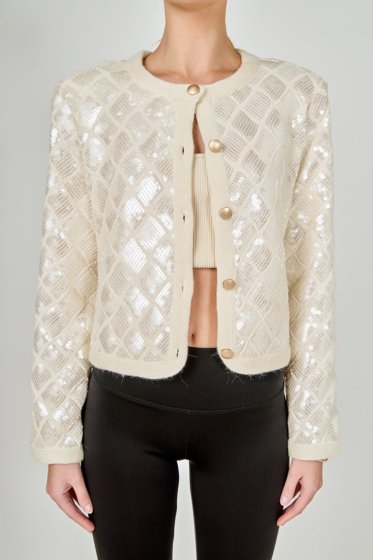 ENDLESS ROSE - Sequined Patchwork Crochet Jacket - JACKETS available at Objectrare