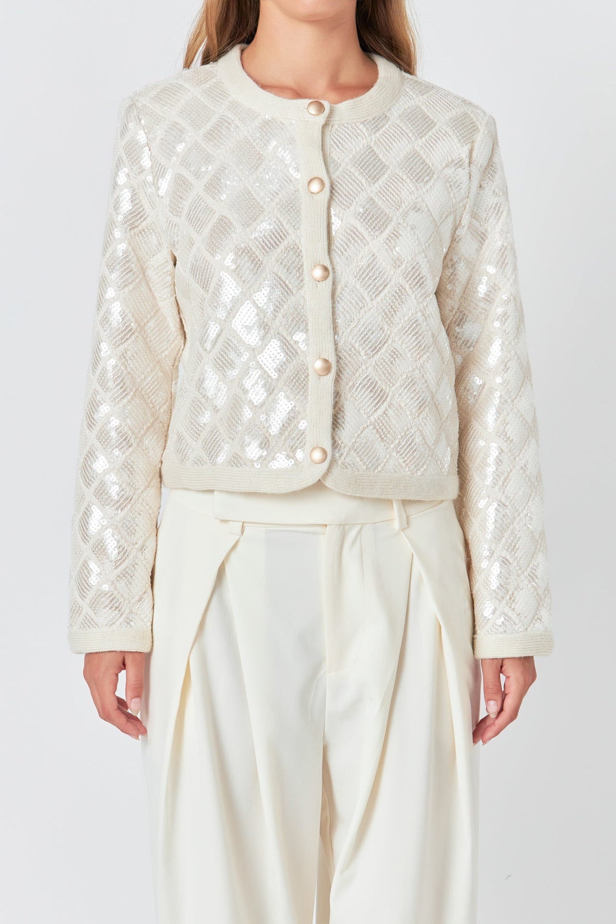 ENDLESS ROSE - Sequin Patchwork Crochet Jacket - JACKETS available at Objectrare