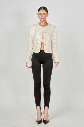 ENDLESS ROSE - Sequined Patchwork Crochet Jacket - JACKETS available at Objectrare