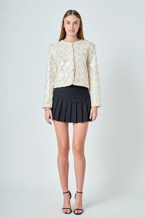 ENDLESS ROSE - Sequined Patchwork Crochet Jacket - JACKETS available at Objectrare