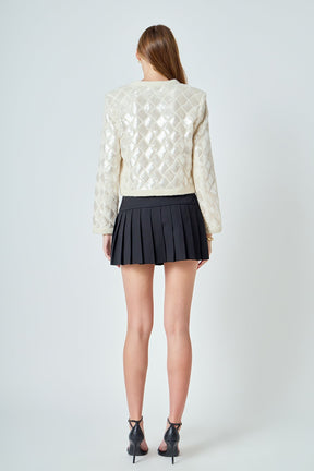 ENDLESS ROSE - Sequined Patchwork Crochet Jacket - JACKETS available at Objectrare