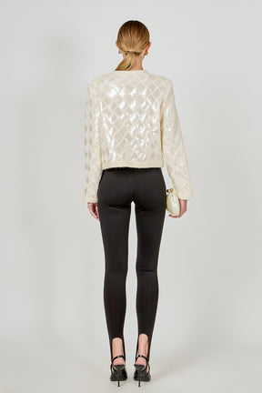 ENDLESS ROSE - Sequined Patchwork Crochet Jacket - JACKETS available at Objectrare