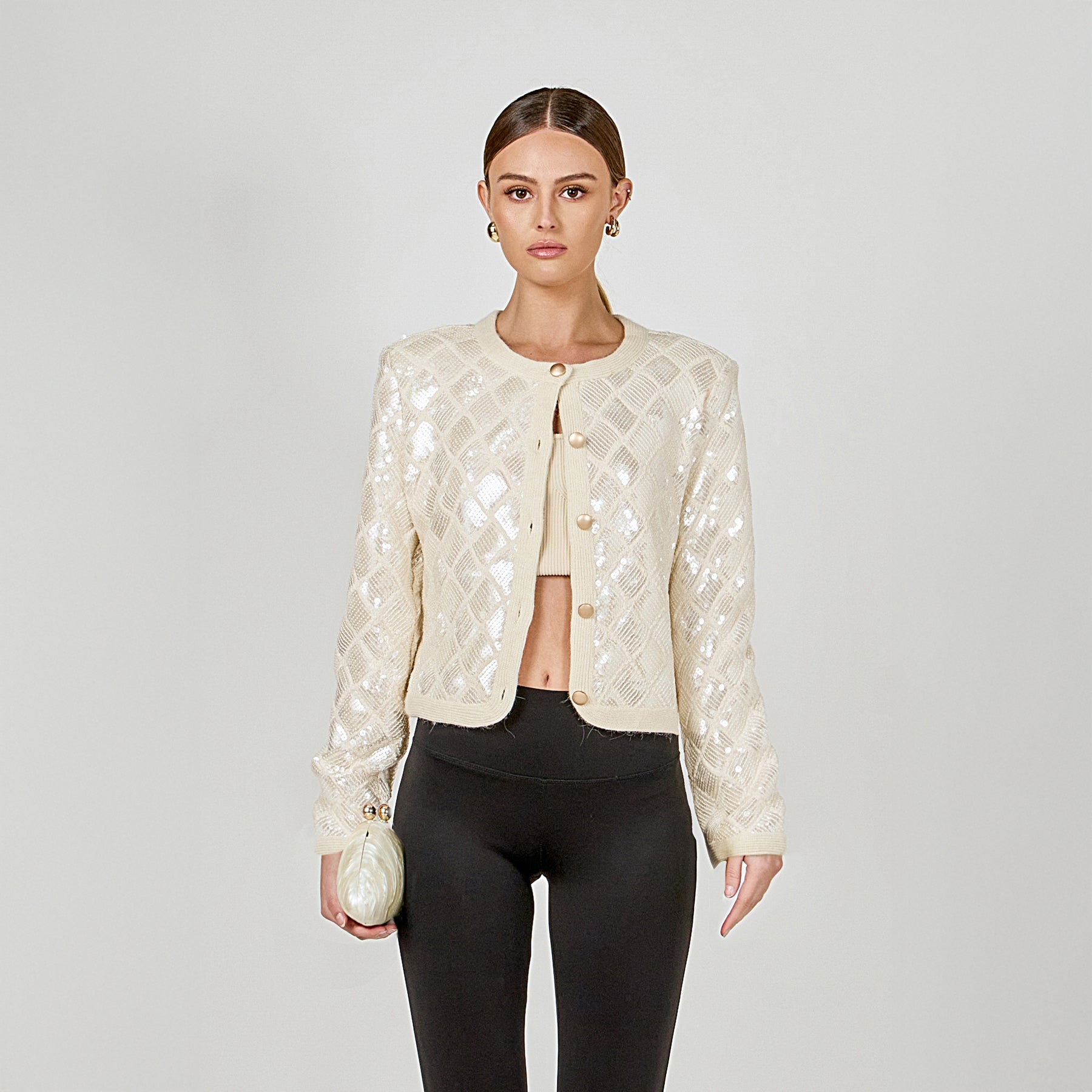 ENDLESS ROSE - Sequined Patchwork Crochet Jacket - JACKETS available at Objectrare