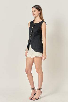 ENGLISH FACTORY - Linen Waistcoat - TOPS available at Objectrare