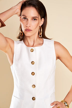 ENGLISH FACTORY - Linen Waistcoat - TOPS available at Objectrare