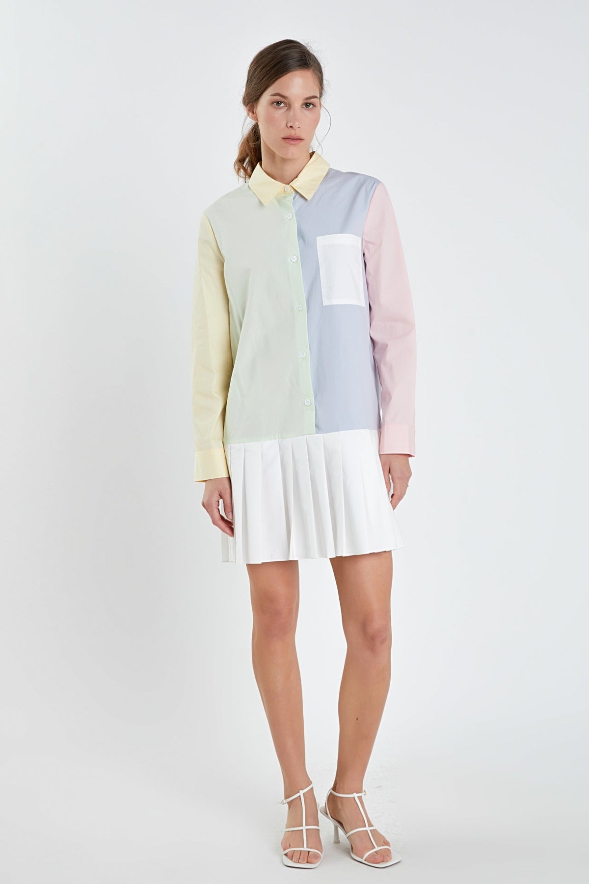 Colorblocked Shirt Dress