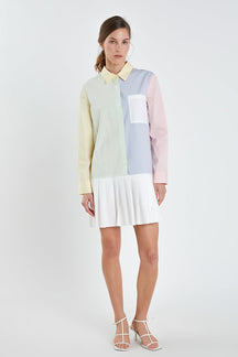 Colorblocked Shirt Dress