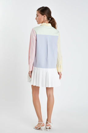 Colorblocked Shirt Dress