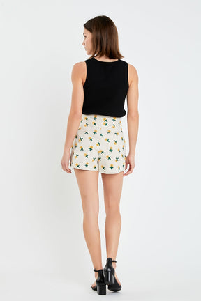 ENGLISH FACTORY - Embroidered Linen Shorts - SHORTS available at Objectrare