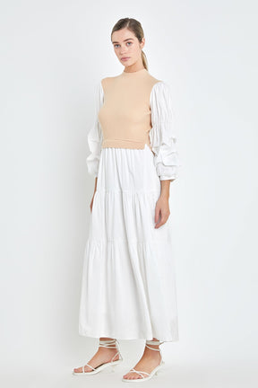 ENGLISH FACTORY - Mixed Media Maxi Dress - DRESSES available at Objectrare