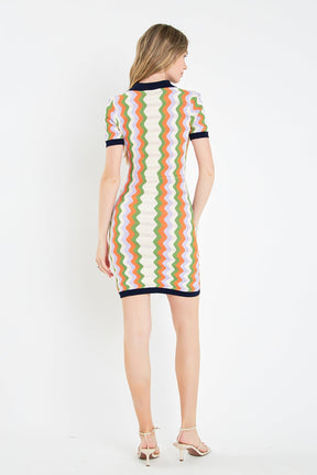 ENGLISH FACTORY - English Factory - Wavy Stripes Knit Mini Dress - DRESSES available at Objectrare