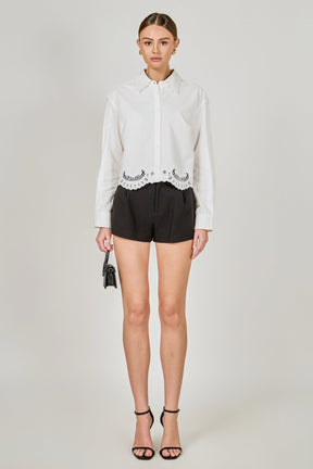 ENDLESS ROSE - Embroidered Long Sleeve Blouse - TOPS available at Objectrare