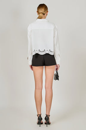 ENDLESS ROSE - Embroidered Long Sleeve Blouse - TOPS available at Objectrare