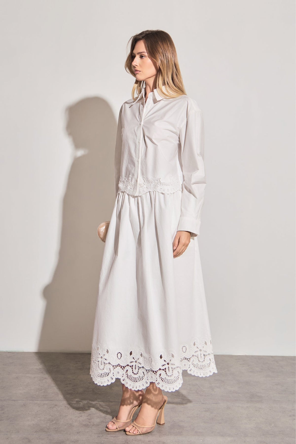 Embroidered Umbrella Skirt