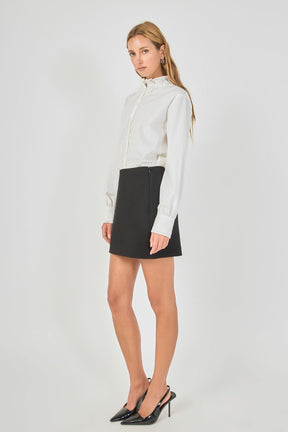 ENDLESS ROSE - Embroidered Ruffle Collar Blouse - TOPS available at Objectrare