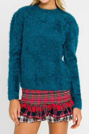 Feathered Knit Sweater