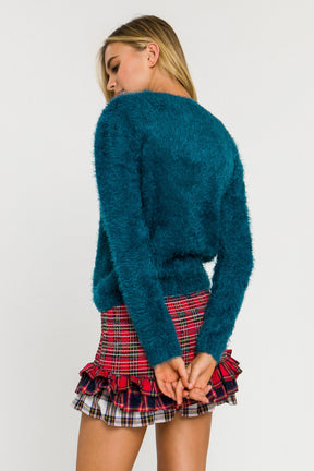 Feathered Knit Sweater