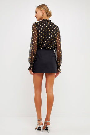 ENDLESS ROSE - Polka Dot Chiffon Blouse - TOPS available at Objectrare