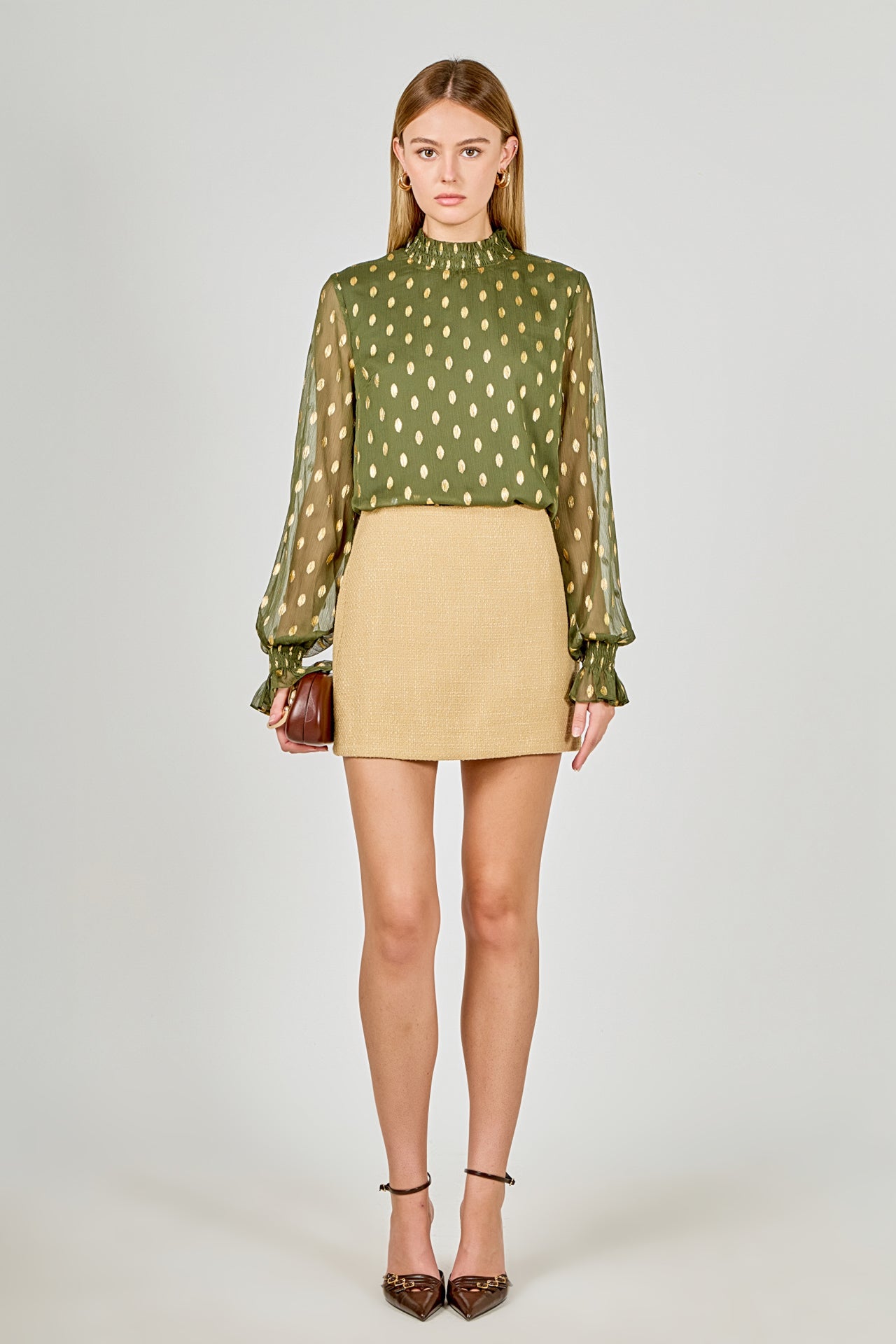 ENDLESS ROSE - Polka Dot Chiffon Blouse - SHIRTS & BLOUSES available at Objectrare