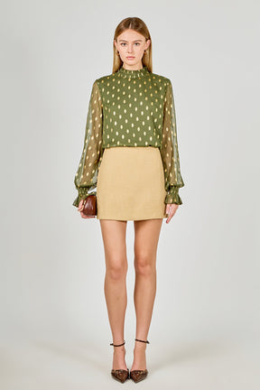 Polka Dot Chiffon Blouse