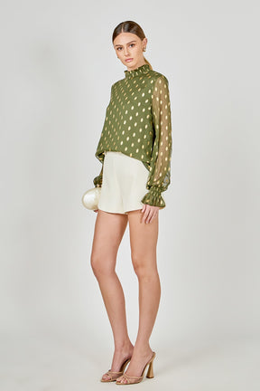 ENDLESS ROSE - Polka Dot Chiffon Blouse - SHIRTS & BLOUSES available at Objectrare