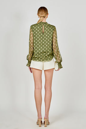 ENDLESS ROSE - Polka Dot Chiffon Blouse - SHIRTS & BLOUSES available at Objectrare