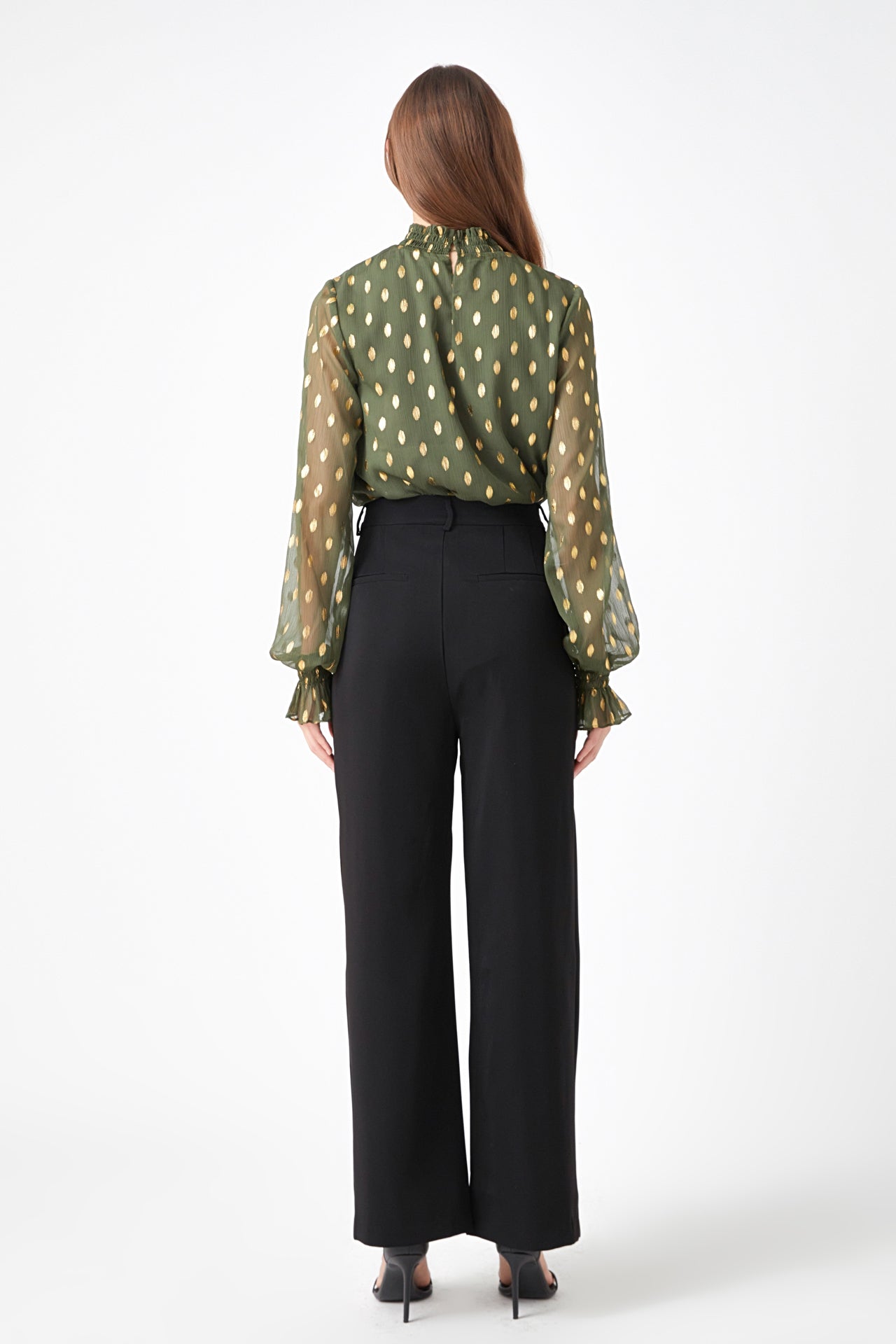 ENDLESS ROSE - Polka Dot Chiffon Blouse - TOPS available at Objectrare