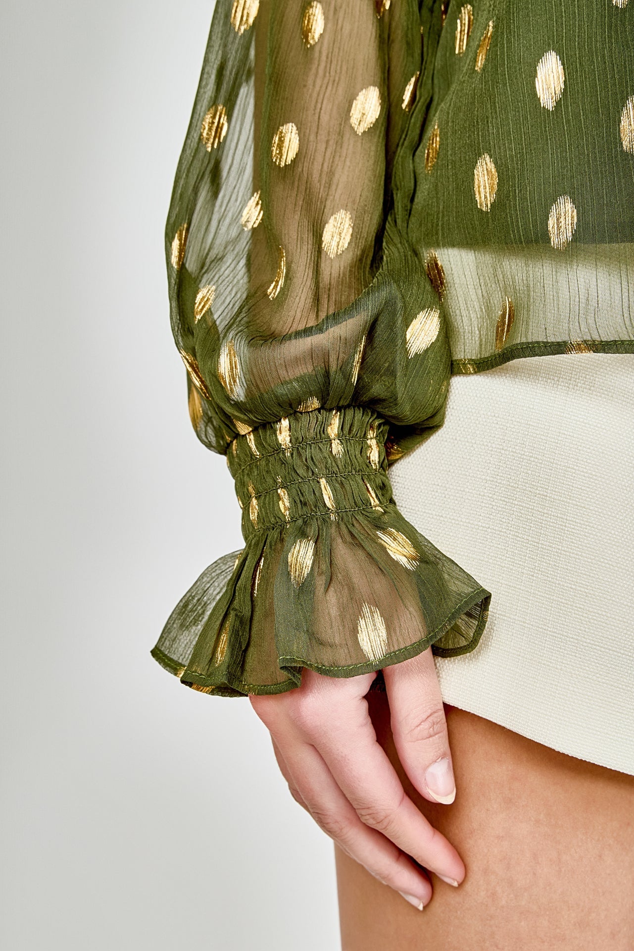 ENDLESS ROSE - Polka Dot Chiffon Blouse - SHIRTS & BLOUSES available at Objectrare