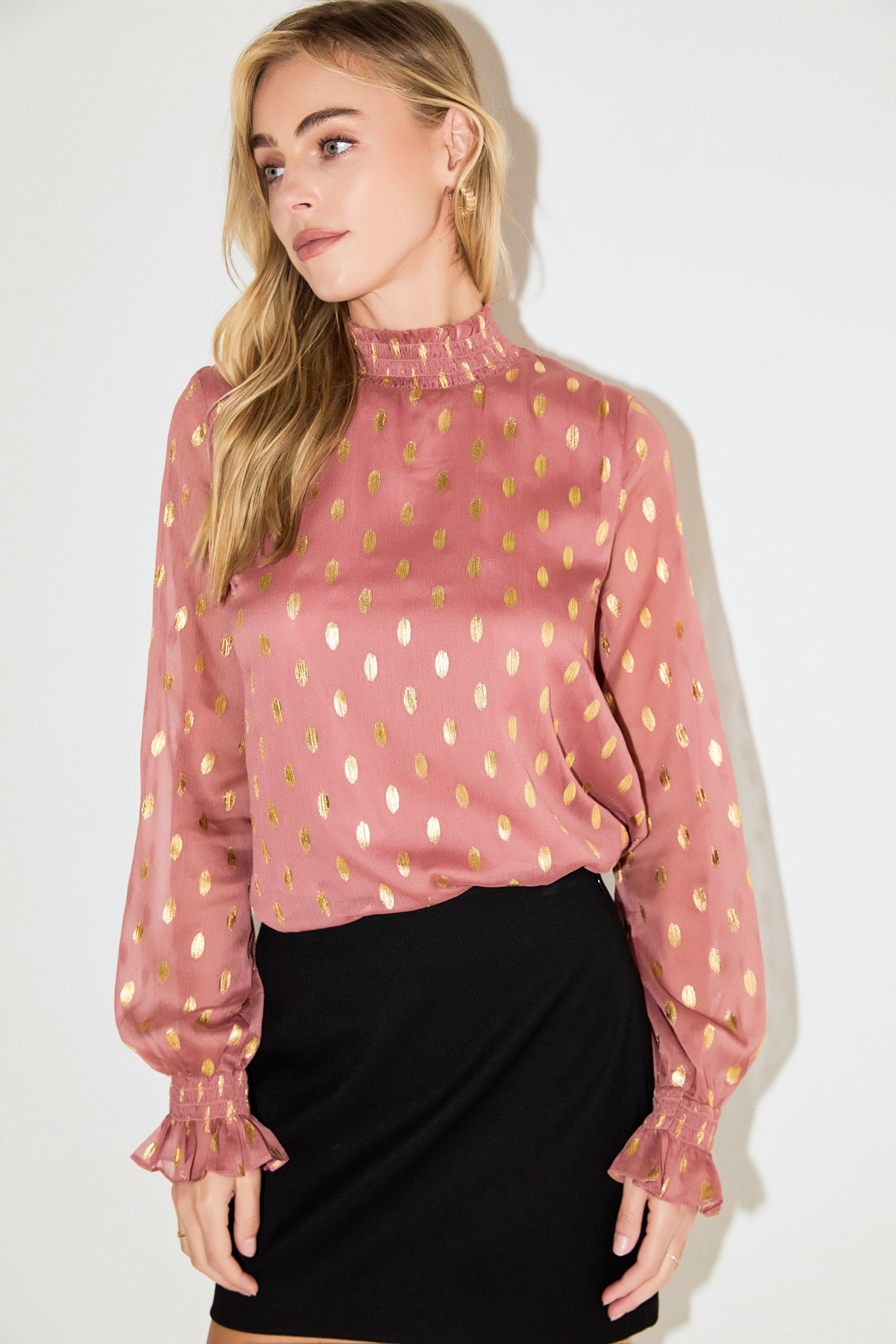 ENDLESS ROSE - Polka Dot Chiffon Blouse - SHIRTS & BLOUSES available at Objectrare
