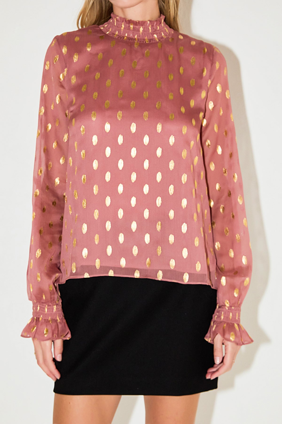 Polka Dot Chiffon Blouse