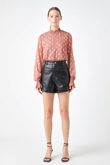 ENDLESS ROSE - Polka Dot Chiffon Blouse - TOPS available at Objectrare