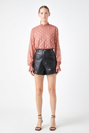 ENDLESS ROSE - Polka Dot Chiffon Blouse - TOPS available at Objectrare