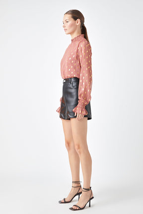 ENDLESS ROSE - Polka Dot Chiffon Blouse - TOPS available at Objectrare