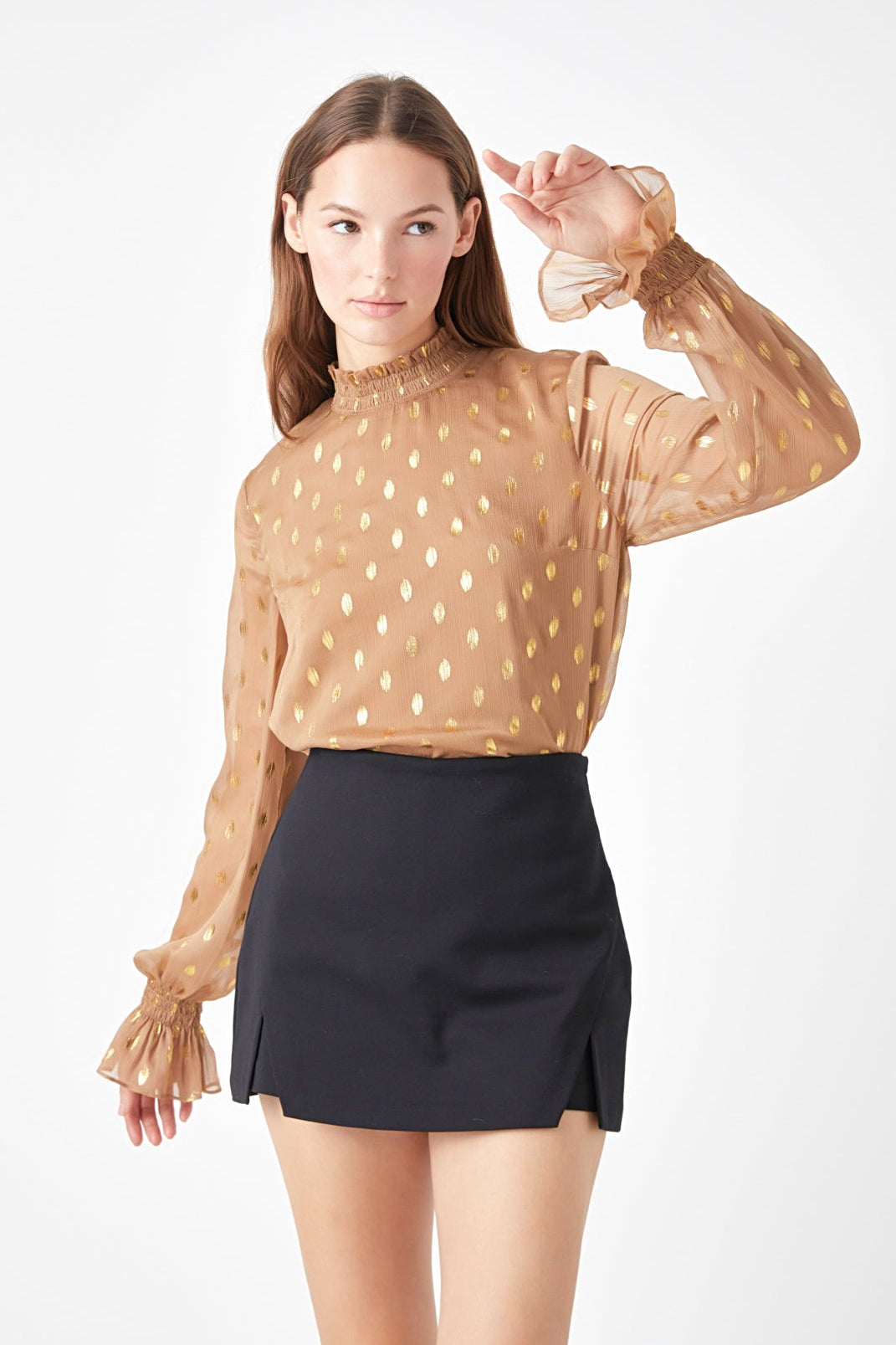 Polka Dot Chiffon Blouse