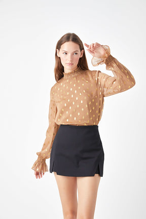 ENDLESS ROSE - Endless Rose - Polka Dot Chiffon Blouse - SHIRTS & BLOUSES available at Objectrare