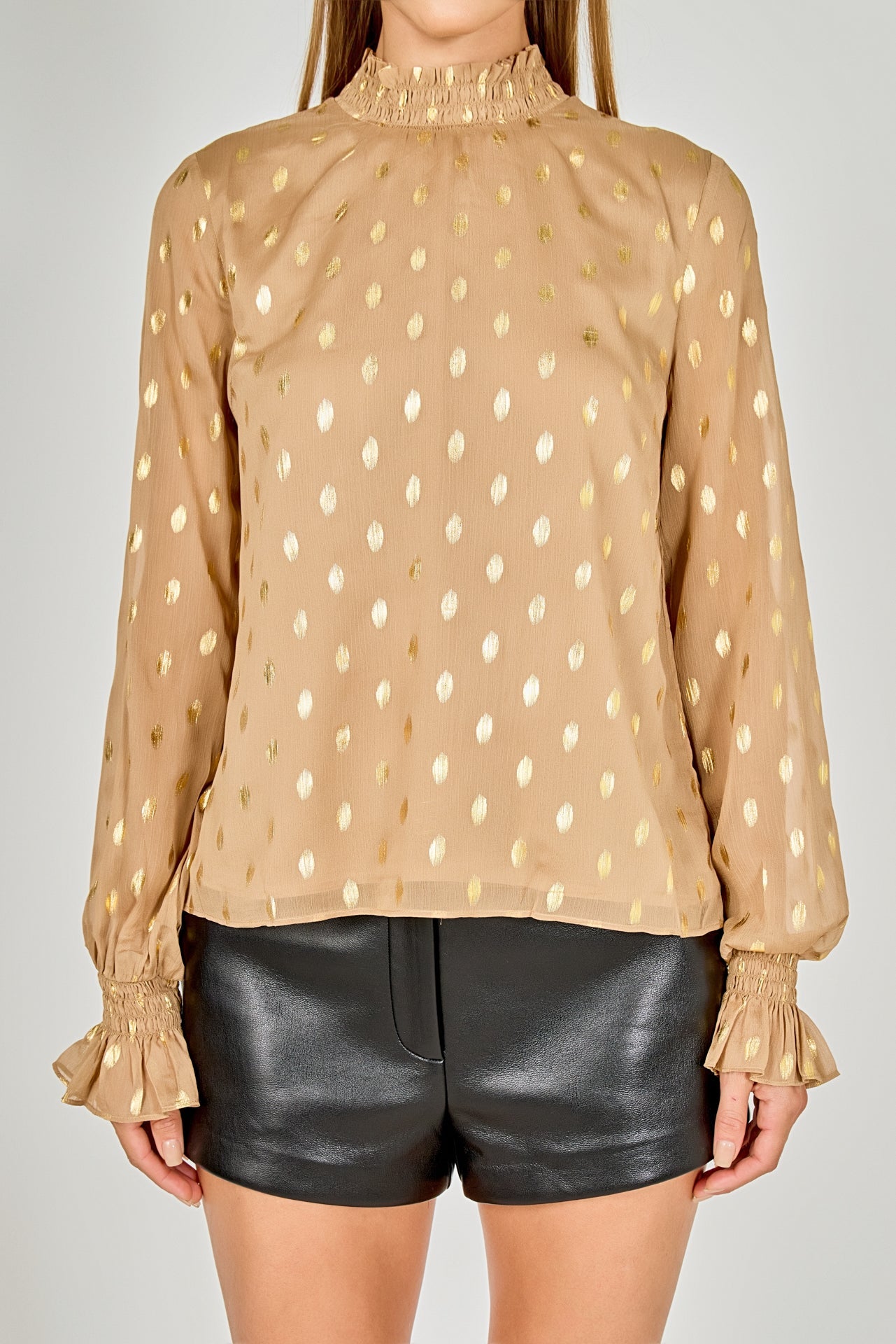 ENDLESS ROSE - Polka Dot Chiffon Blouse - SHIRTS & BLOUSES available at Objectrare