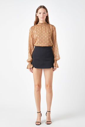 ENDLESS ROSE - Polka Dot Chiffon Blouse - TOPS available at Objectrare
